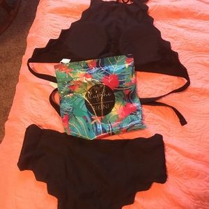 CupShe Black Scalloped Bikini Set